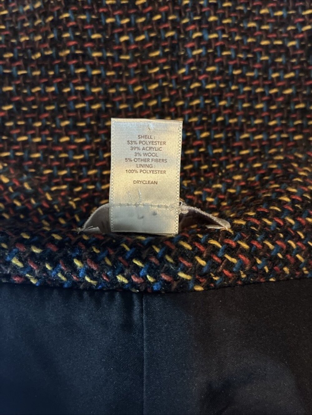 LOFT Womens Petite Tweed Mini Skirt Multicolor Lined Career Size 6P - Picture 5 of 5